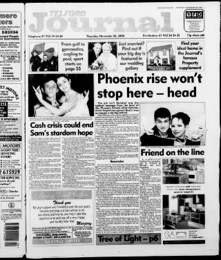 cover page of Telford Journal published on November 30, 2000