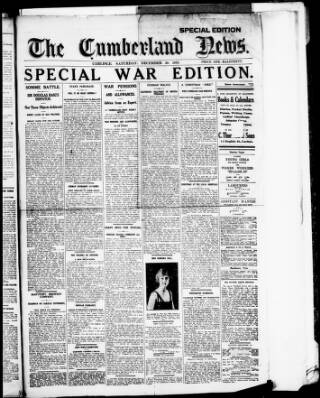 cover page of Cumberland Evening News published on December 30, 1916