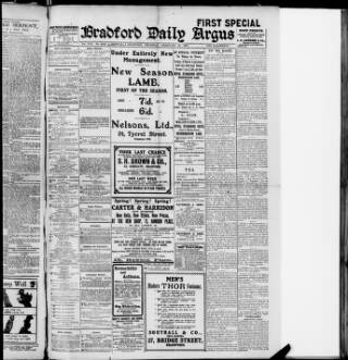 cover page of Bradford Daily Argus published on February 28, 1907
