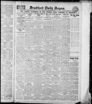 cover page of Bradford Daily Argus published on December 30, 1908