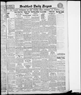 cover page of Bradford Daily Argus published on September 18, 1909