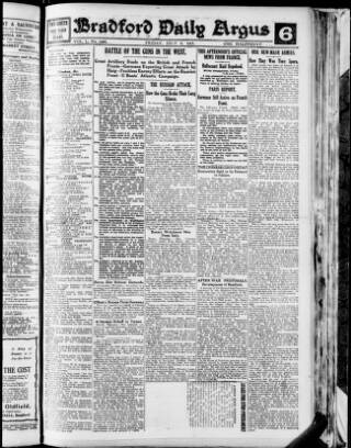 cover page of Bradford Daily Argus published on July 6, 1917