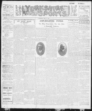 cover page of Yorkshire Sports published on May 6, 1911