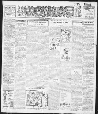 cover page of Yorkshire Sports published on September 2, 1911