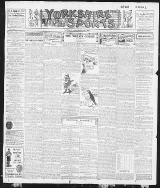 cover page of Yorkshire Sports published on September 23, 1911