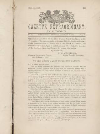 cover page of Trinidad Royal Gazette published on February 28, 1897