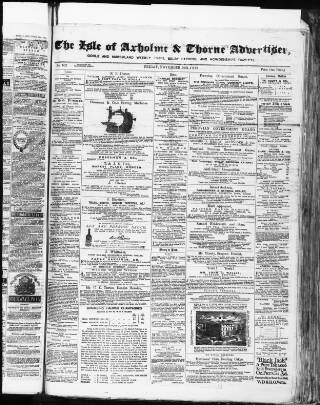 cover page of Isle of Axholme & Thorne Advertiser published on November 30, 1877