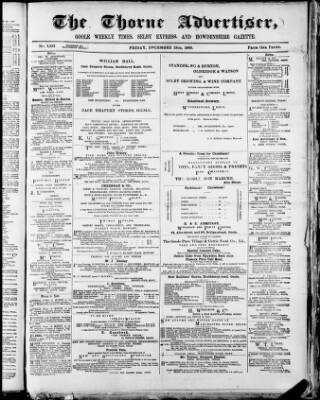 cover page of Isle of Axholme & Thorne Advertiser published on December 13, 1889