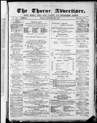 cover page of Isle of Axholme & Thorne Advertiser published on December 20, 1889
