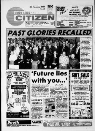 cover page of Coventry Citizen published on February 28, 1991