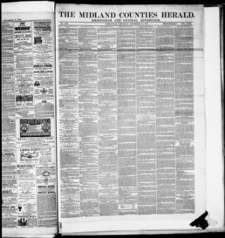 cover page of Midland Counties Herald published on September 18, 1879