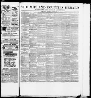 cover page of Midland Counties Herald published on February 28, 1884
