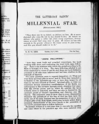 cover page of Latter-Day Saints' Millennial Star published on July 6, 1918