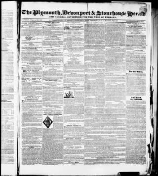 cover page of Plymouth Herald and Devonshire Freeholder published on February 23, 1839