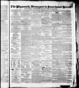 cover page of Plymouth Herald and Devonshire Freeholder published on September 7, 1839