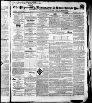 cover page of Plymouth Herald and Devonshire Freeholder published on November 30, 1839