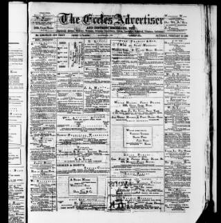 cover page of Eccles Advertiser and District Recorder published on February 16, 1889