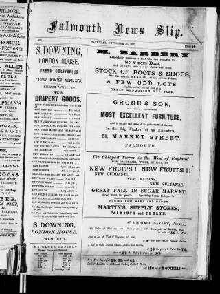 cover page of Falmouth News Slip published on November 30, 1889