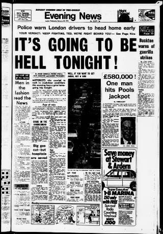 cover page of Evening News (London) published on February 28, 1973