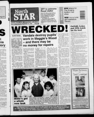 cover page of North Star and Farmers' Chronicle published on September 18, 1999