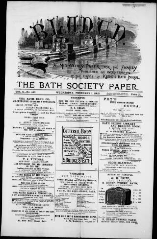 cover page of Bladud published on February 1, 1893