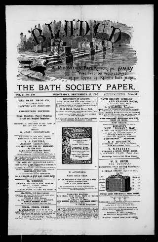 cover page of Bladud published on September 27, 1893
