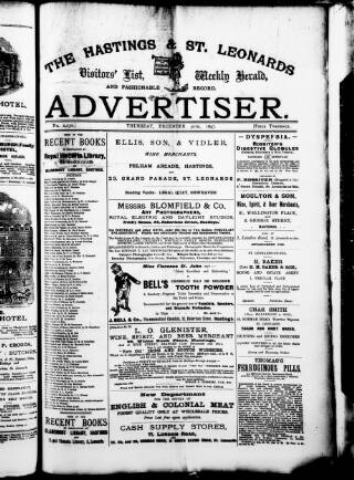 cover page of Hastings & St. Leonards Advertiser published on December 30, 1897