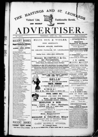 cover page of Hastings & St. Leonards Advertiser published on July 6, 1899