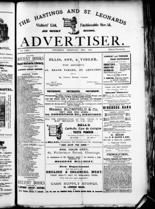 cover page of Hastings & St. Leonards Advertiser published on February 28, 1901