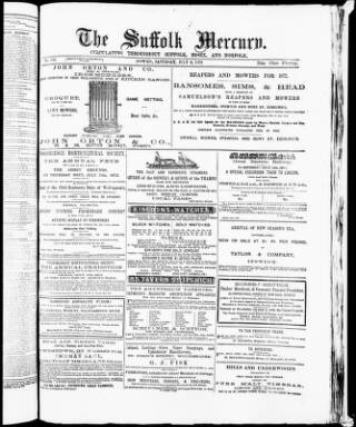 cover page of Suffolk Mercury published on July 6, 1872