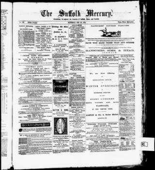 cover page of Suffolk Mercury published on February 28, 1874