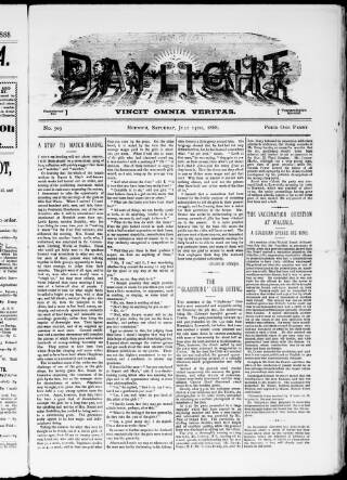 cover page of Daylight published on July 14, 1888
