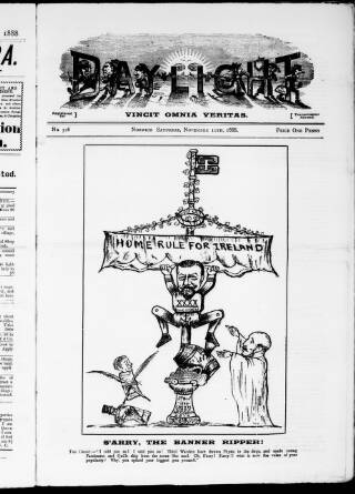 cover page of Daylight published on November 10, 1888