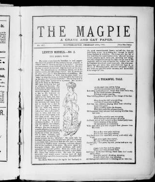 cover page of Magpie published on February 28, 1885