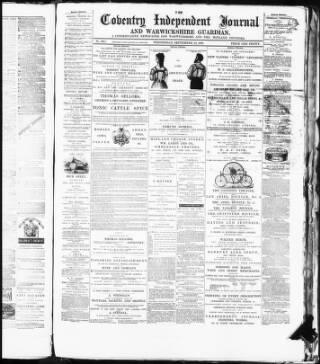 cover page of Coventry Independent published on September 18, 1878