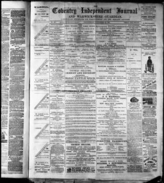 cover page of Coventry Independent published on November 30, 1881