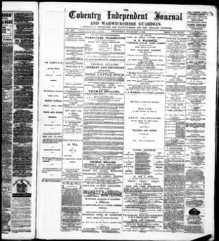 cover page of Coventry Independent published on February 1, 1882