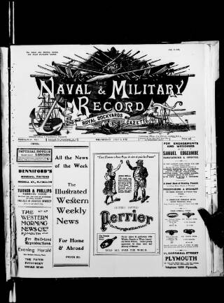 cover page of Naval & Military Record and Royal Dockyards Gazette published on July 6, 1932