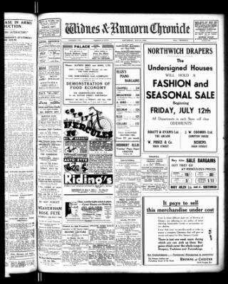 cover page of Widnes & Runcorn Chronicle published on July 6, 1940
