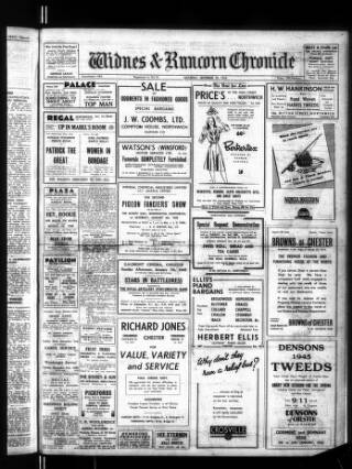 cover page of Widnes & Runcorn Chronicle published on December 30, 1944