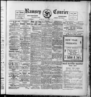 cover page of Isle of Man Courier published on December 30, 1904