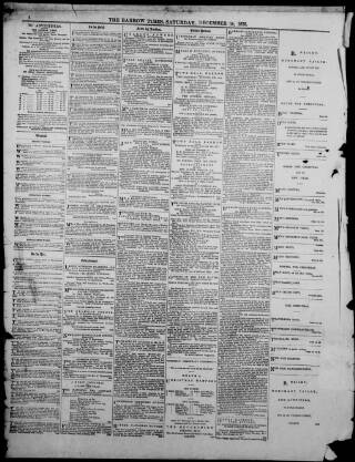 cover page of Barrow Times published on December 30, 1876