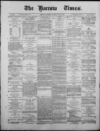 cover page of Barrow Times published on February 28, 1880