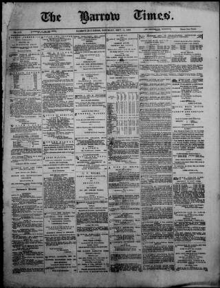 cover page of Barrow Times published on September 18, 1880