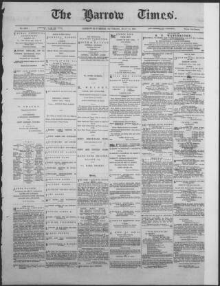 cover page of Barrow Times published on July 23, 1881