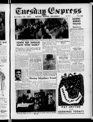 cover page of Tuesday Express published on November 30, 1954