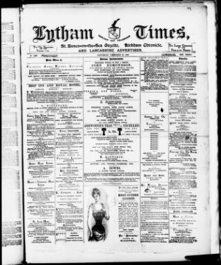 cover page of Lytham Times published on December 30, 1893