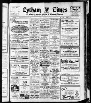 cover page of Lytham Times published on September 18, 1925