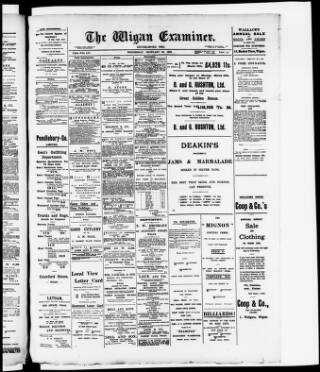 cover page of Wigan Examiner published on February 28, 1906