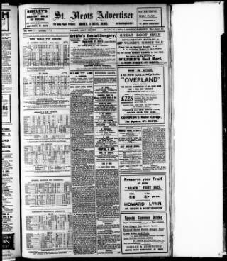 cover page of St. Neots Advertiser published on July 21, 1916